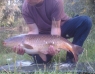 24lb common carp, caught using floating bread.